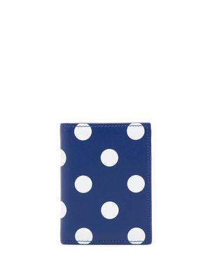 Comme Des Garçons Wallet porte-cartes en cuir à pois - Bleu