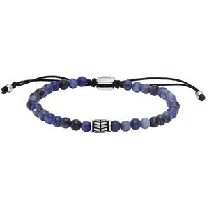 Fossil JF04414040 Armband Beads staal-edelsteen zilverkleurig-blauw 4 mm max. 25 cm