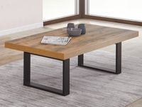 Salontafel LIEZE 130 cm tropix hout met U-poten - thumbnail