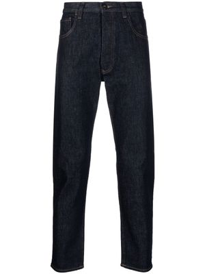 Prada jean droit à plaque logo - Bleu