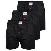 Phil & Co Phil & Co Wijde Boxershorts Heren Effen Zwart 3-Pack