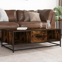 Salontafel 100x57x35 cm bewerkt hout en metaal gerookt eiken