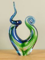 Glasobject groen/blauw, 29 cm, B017 - thumbnail