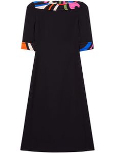 PUCCI robe mi-longue à imprimé Iride - Noir