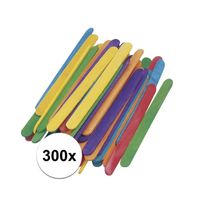 300x gekleurde ijslolly stokjes 5,5 cm x 6 mm   -