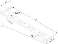 Plankendrager 500mm breed zwart structuur stoere wandbeugel industrieel design