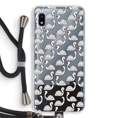 Zwanen: Samsung Galaxy A10 Transparant Hoesje met koord