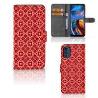 Motorola Moto E32 | Moto E32s Telefoon Hoesje Batik Rood - thumbnail