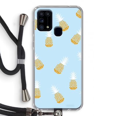 Ananasjes: Samsung Galaxy M31 Transparant Hoesje met koord