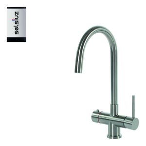 Selsiuz Inox kokend water kraan met titanium single boiler en C-uitloopkraan inox