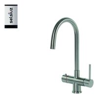 Selsiuz Inox kokend water kraan met titanium single boiler en C-uitloopkraan inox - thumbnail