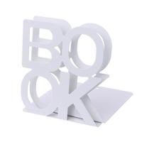 Alfabet vormige ijzeren metalen boekensteunen steun houder Desk stands voor boeken (wit)