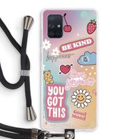 Positivity: Samsung Galaxy A71 Transparant Hoesje met koord