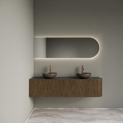 Badkamermeubelset Gliss Design Alluro 160 cm Links Castle Brown
