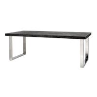 Richmond Eettafel Blackbone Eikenhout en Staal - Zwart / Zilver - thumbnail