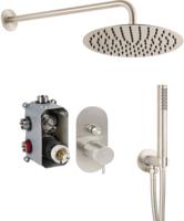 Qisani Flow inbouw regendoucheset Ø25cm rvs geborsteld