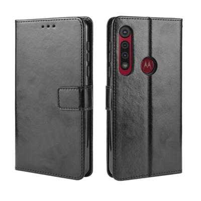 Voor Motorola Moto G8 Play Retro Crazy Horse textuur horizontale Flip lederen draagtas met houder & kaartsleuven & fotolijstjes (zwart)