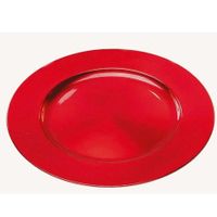 Rond kaarsenbord/kaarsenplateau rood van kunststof 33 cm   -