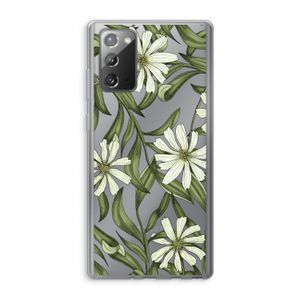 Wit bloemenpatroon: Samsung Galaxy Note 20 / Note 20 5G Transparant Hoesje