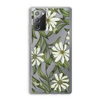 Wit bloemenpatroon: Samsung Galaxy Note 20 / Note 20 5G Transparant Hoesje