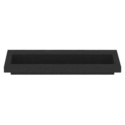 BWS Wastafel Hardsteen 100x46x5 cm 0 Kraangaten Mat Zwart
