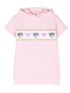 Chiara Ferragni Kids robe à bande logo - Rose