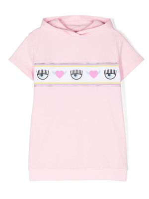 Chiara Ferragni Kids robe à bande logo - Rose
