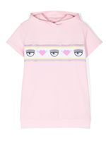 Chiara Ferragni Kids robe à bande logo - Rose - thumbnail