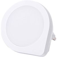 Stekkerlamp - Nachtlamp met Dag en Nacht Sensor - Aigi Uvio - 0.2W - Warm Wit 3000K - Rond - Mat Wit - Kunststof