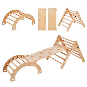 VEVOR Pikler Triangle Set 5 in 1 Montessori klimspeelgoed peuters hout