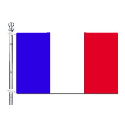 Vlaggenstok / vlaggenmast set - incl vlag van Frankrijk 90 x 150 cm - aluminium - 183 cm