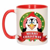 Kerst mok / beker met pinguin print 300 ml