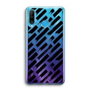 Zwarte vegen: Huawei P30 Lite Transparant Hoesje