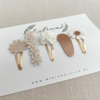 Haarspeldjes White Rosie | Middel