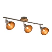 Landelijke LED Opbouwspot Denver - Naturel - 58/10.5/24cm - Dimbaar - plafonniere gemaakt van hout en metaal - inclusief LED lichtbron - E14 fitting - 4W - 400lm - 2700K - warm wit licht - thumbnail