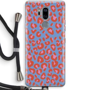 Leopard blue: LG G7 Thinq Transparant Hoesje met koord