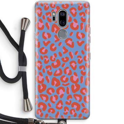 Leopard blue: LG G7 Thinq Transparant Hoesje met koord