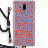 Leopard blue: LG G7 Thinq Transparant Hoesje met koord