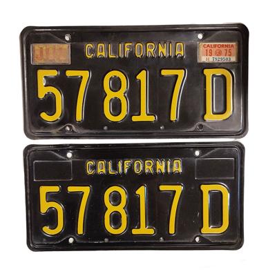 Californie Kentekenplaten - 1975 - Origineel (Set)