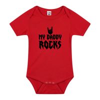 Daddy rocks cadeau baby rompertje rood jongen/meisje - thumbnail