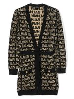 Balmain Kids cardigan à logo intarsia - Noir - thumbnail