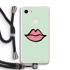 Kusje: Pixel 3 XL Transparant Hoesje met koord