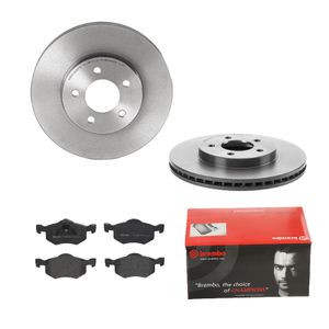 Remmenset, remschijf BREMBO, Remschijftype: Binnen geventileerd, Inbouwplaats: Vooras, u.a. für Mazda, Ford, Ford Usa