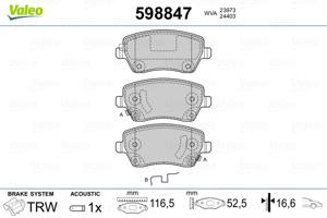 Valeo Remblokset 598847