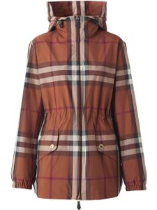 Burberry parka légère à carreaux - Marron