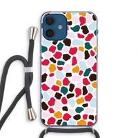 Colored Giraffe: iPhone 12 mini Transparant Hoesje met koord