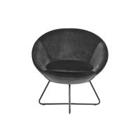Leen Bakker - Fauteuil Forli - Fluweel - Donker - Velvet - Grijs - 72.5x82x79 Cm