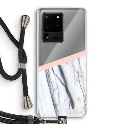 A touch of peach: Samsung Galaxy S20 Ultra Transparant Hoesje met koord