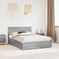 Bedframe met hoofdeinde Grijs Sonoma 140 x 190 cm Bewerkt hout