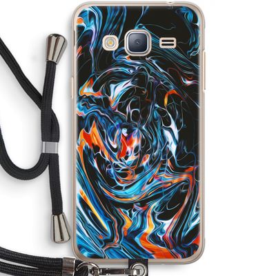 Black Unicorn: Samsung Galaxy J3 (2016) Transparant Hoesje met koord